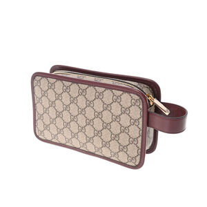 Gucci GG Interlocking Beige Brown Tan Supreme Leather Pouch Wallet